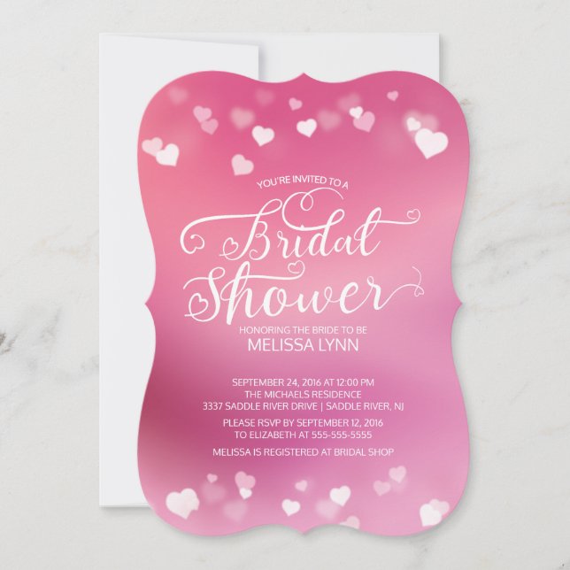 Modern Fun Love Hearts Bridal Shower Invite (Front)
