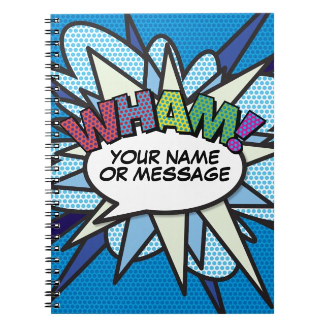 Modern Fun Personalized Speech Bubble Retro Notebook (Front)