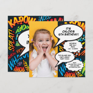 Modern Fun Photo Birthday Party Invitation