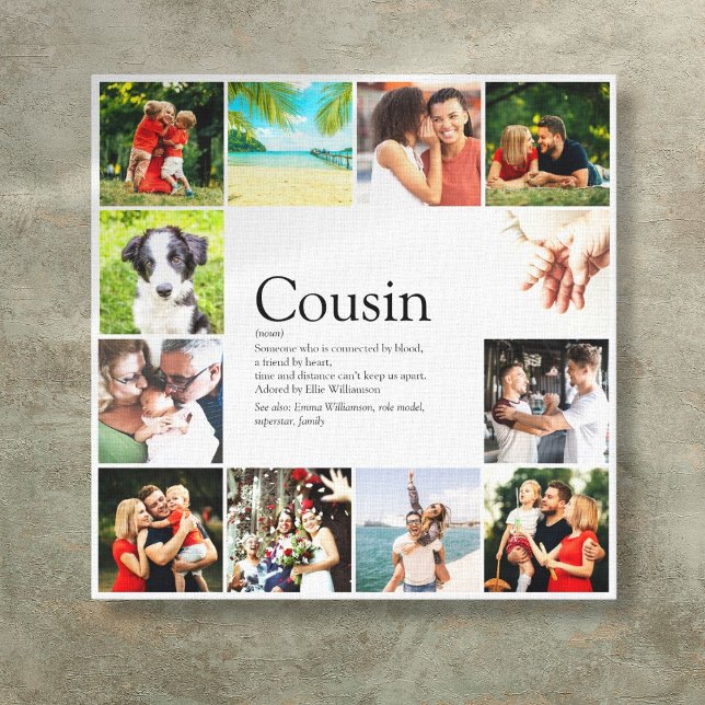 Modern Fun Photo Collage Cousin Definition Canvas Print (Modern Fun Photo Collage Cousin Definition Canvas Print)