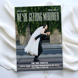 Modern fun photo wedding  invitation
