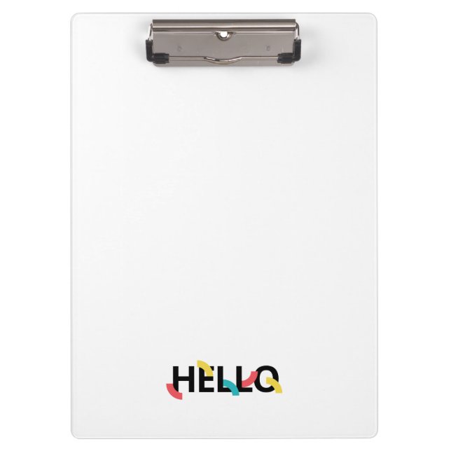Modern, fun, playful, colourful design of Hello Clipboard (Front)