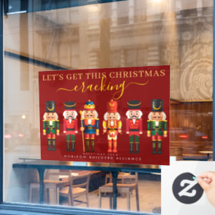 Modern Fun Red Nutcracker Business Window Decal
