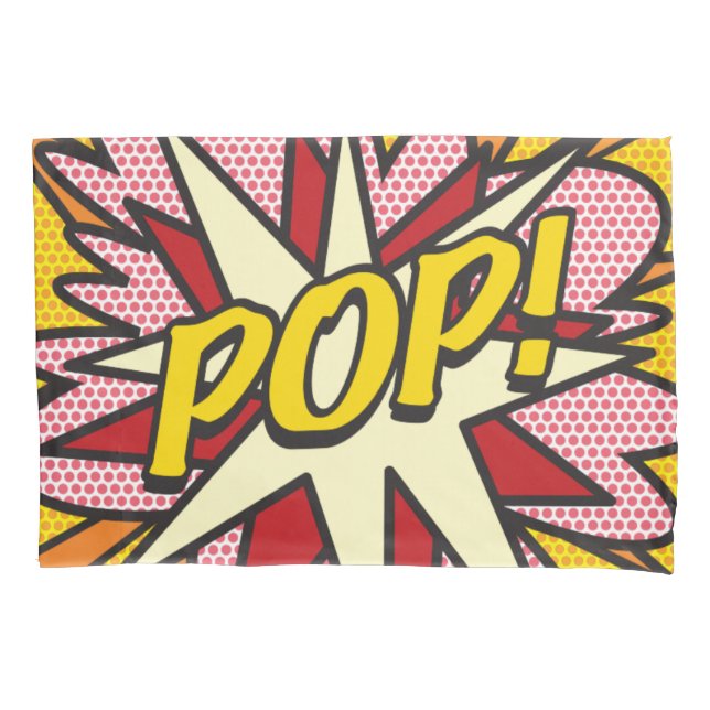 Modern Fun Retro Comic Book Pop Art POP Pillowcase (Front)
