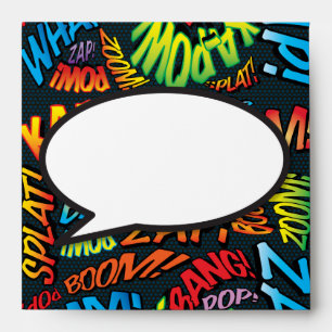Modern Fun Speech Bubble Comic Book Return Address Envelope