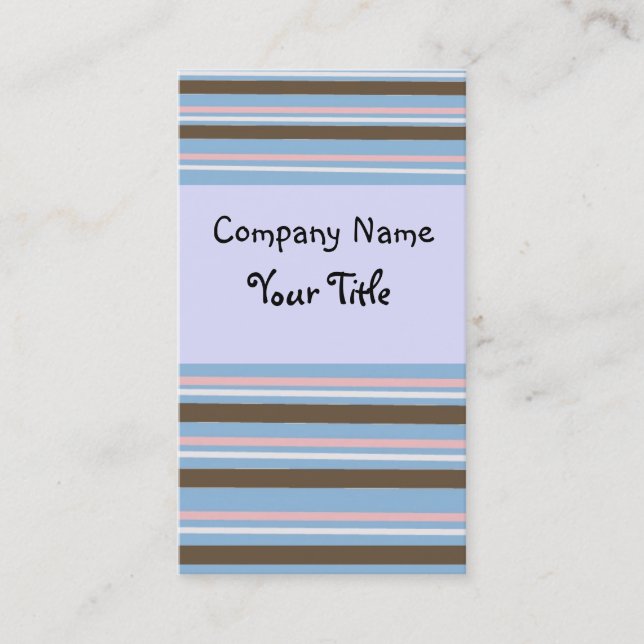Modern Fun Stripes Business Card (Front)