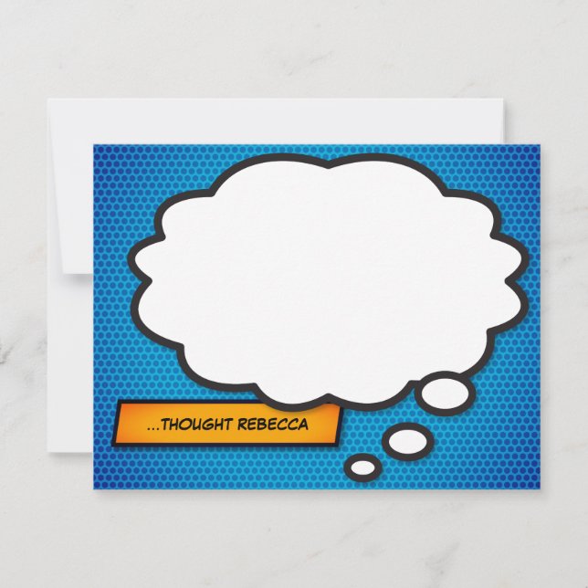Modern Fun Think Bubble Personalized Card (Front)