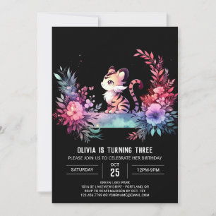 Modern Fun Tiger Birthday Invitation