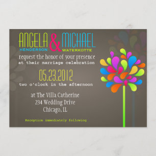 Modern & Fun Tree Rainbow Wedding Invitation