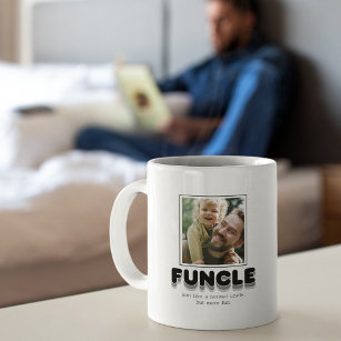 Modern Funcle Uncle Photo Frosted Glass Coffee Mug