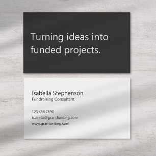 Modern Funding Consultant Freelance Grant Writer Business Card