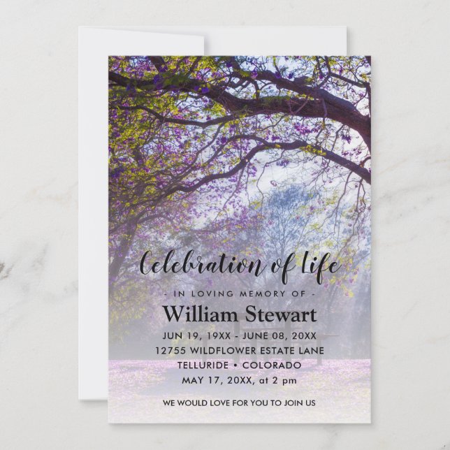 Modern Funeral | Celebration of Life Invitation (Front)