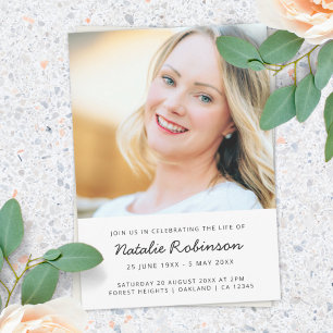 Modern Funeral Celebration of Life Minimalist Invitation