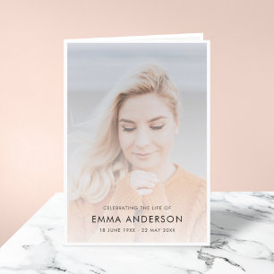 Modern Funeral   Celebration of Life Photo Folded Program