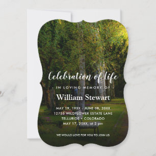 Modern Funeral   Forest Celebration of Life Invitation