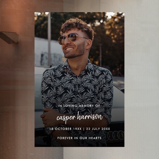 Modern Funeral Memorial | Celebration of Life Window Cling (Creator Uploaded)