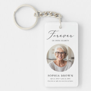Modern Funeral Memorial in Loving Memory Keychain