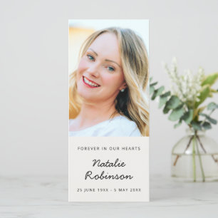 Modern Funeral   Memorial Photo Poem Favour Card