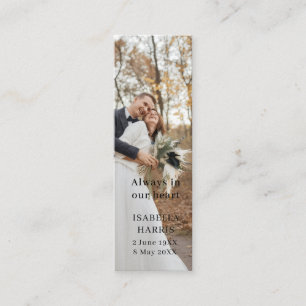 Modern Funeral Memorial Poem Design Mini Business Card