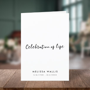 Modern Funeral Order of Service Celebration Folded Program