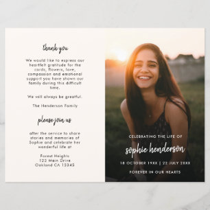 Modern Funeral   Order of Service Memorial Program