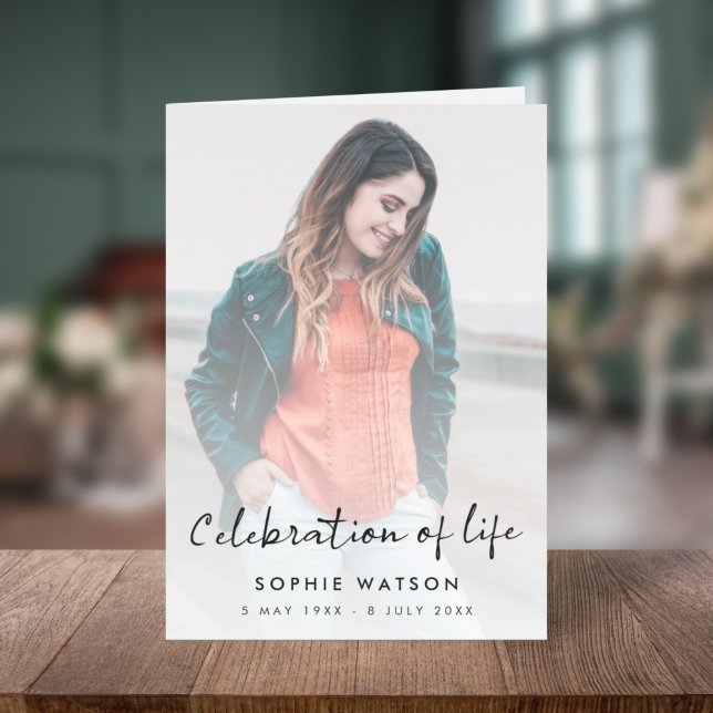 Modern Funeral | Photo Order of Service Folded Program (Creator Uploaded)