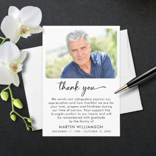 Modern Funeral Photo Script Thank You