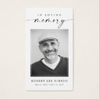 Modern Funeral Sympathy Photo Memorial Prayer Card