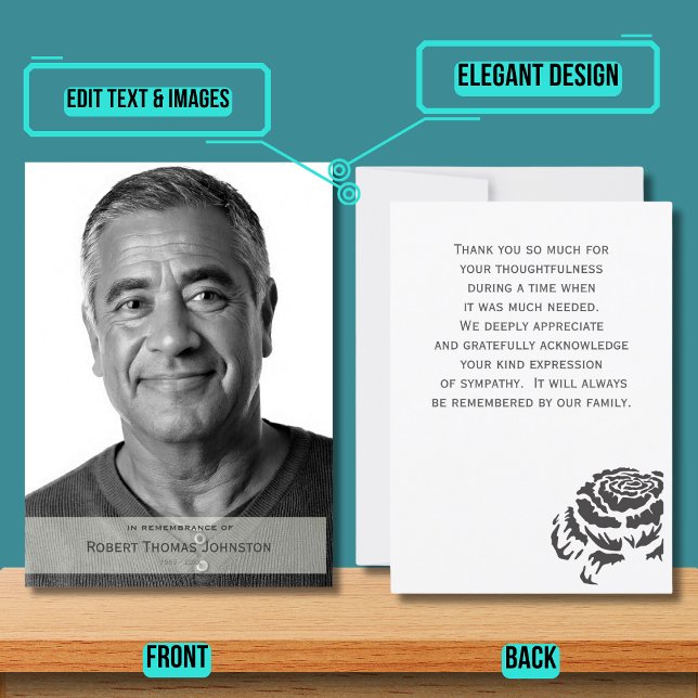 Modern Funeral Sympathy Thank You Card (Please enjoy our design and see the others in the collection.)