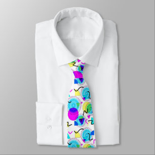 Modern Funky 80s Memphis Geometric Pattern Tie