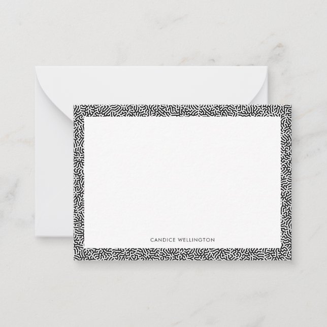 Modern Funky Black White Abstract Geometric Card (Front)