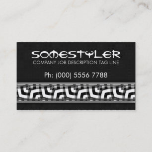 Modern Funky Black White on Black Business Cards