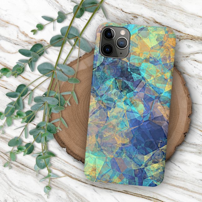 Modern Funky Colourful Polygon Mosaic Art Pattern iPhone Case (Creator Uploaded)