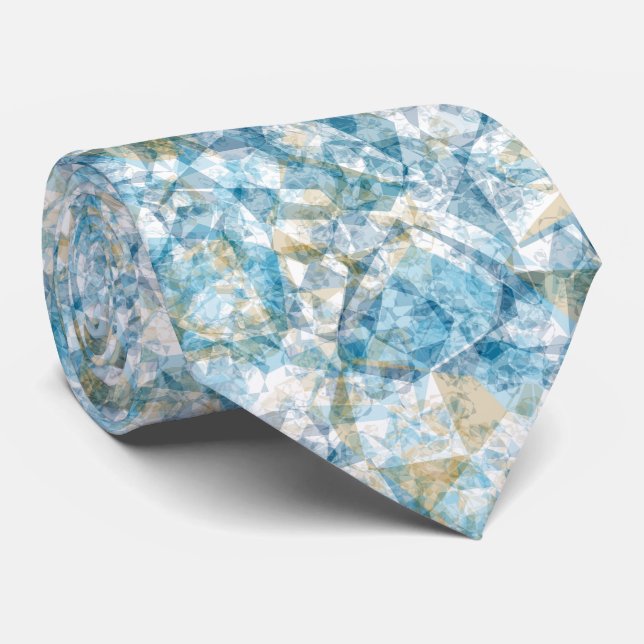 Modern Funky Cool Retro Polygon Mosaic Pattern Tie (Rolled)