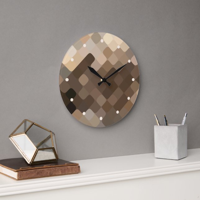 Modern Funky Mosaic Art Pattern Wall Clock (Office)