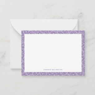 Modern Funky Purple Abstract Geometric Note Card