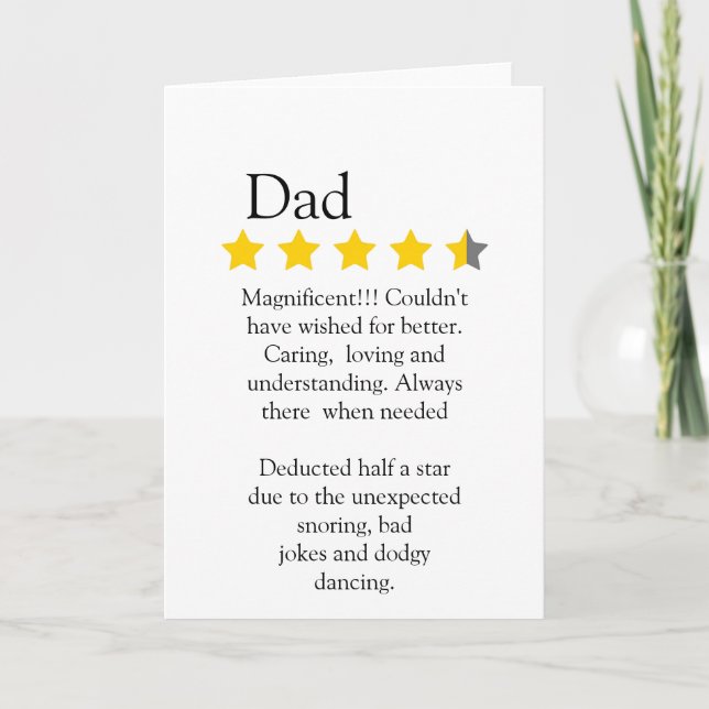 Modern Funny 4..5  Dad rating and review,  Card (Front)