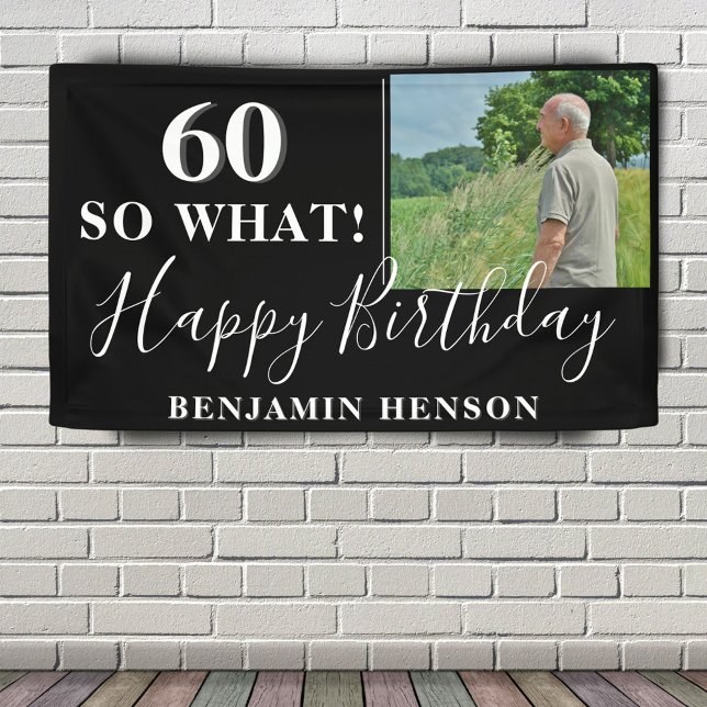 Modern Funny 60th Birthday Party Photo Banner (Creator Uploaded)