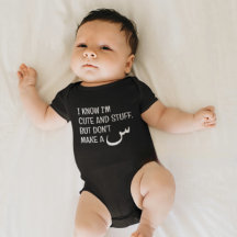 Modern Funny Arabic Muslim Baby Black Bodysuit