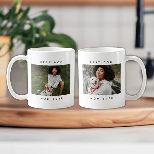 Modern Funny Best Dog Mom Ever Photo Coffee Mug