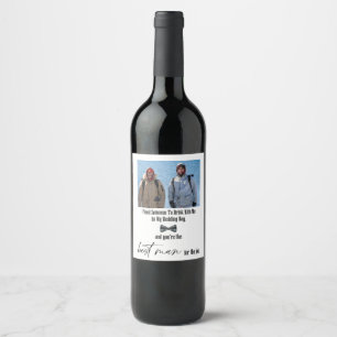 Modern Funny Best Man Proposal Wine Label