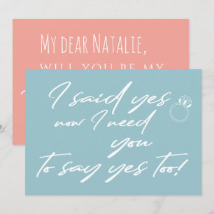 Modern funny bridesmaid typography proposal invitation