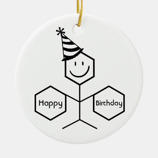 Modern Funny Chemist Pharmacist Birthday Chemistry Ceramic Ornament (Front)