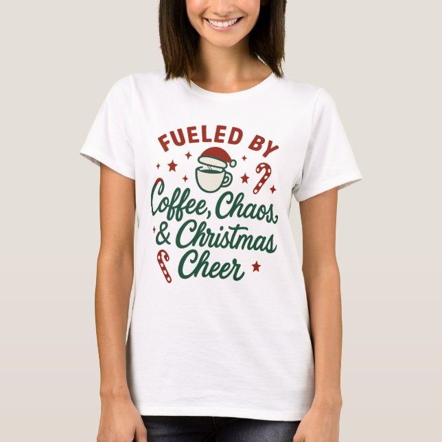 Modern Funny Christmas Typography Art T-Shirt (Front)
