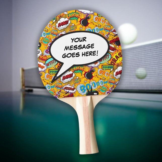 Modern Funny Comic Book Personalized Speech Bubble Ping Pong Paddle (Modern Funny Comic Book Personalized Speech Bubble Ping Pong Paddle)
