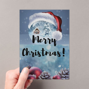 Modern funny cute Christmas reindeer      Acrylic Invitations