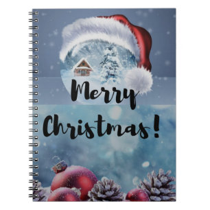 Modern funny cute Christmas reindeer      Notebook