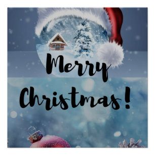 Modern funny cute Christmas reindeer      Poster