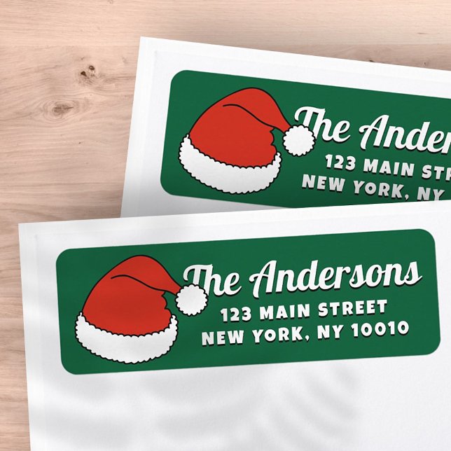 Modern Funny Cute Santa Hats Adresse de retour per (Créateur téléchargé)