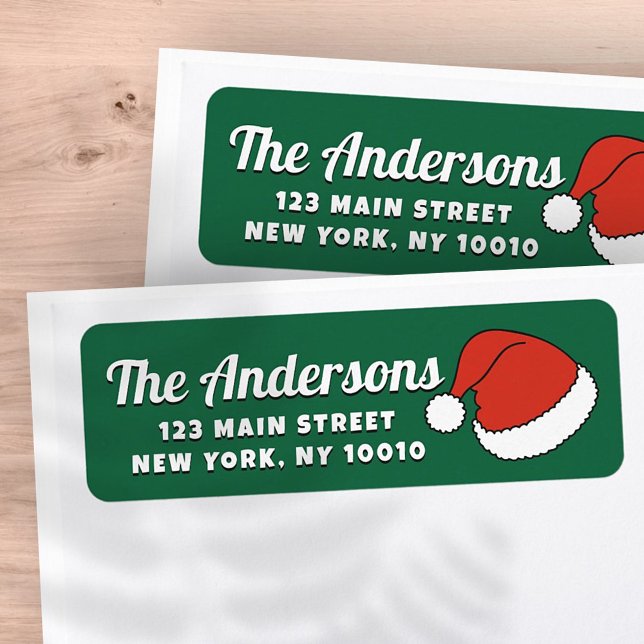 Modern Funny Cute Santa Hats Custom Return Address (Creator Uploaded)